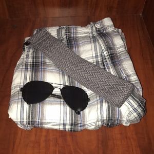 Plaid Polo shirts shorts, Sunglasses and Belt